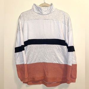 Colorblock mock neck sweater size small